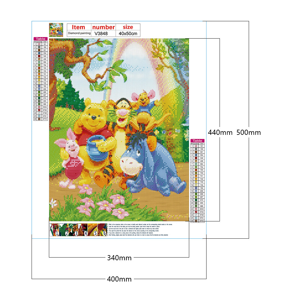 Winnie The Pooh - Full Round Drill Diamond Painting 40*50CM