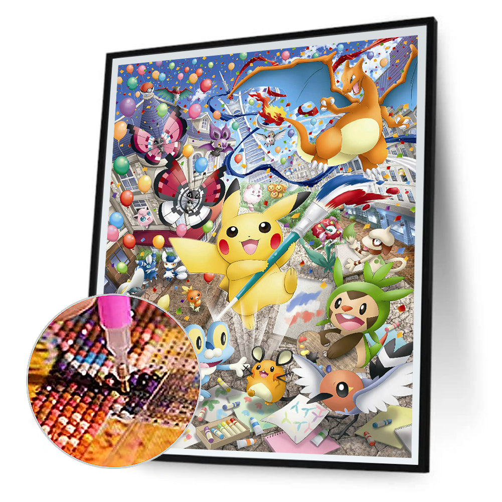 Evolution Pokemon Series - Full Round Drill Diamond Painting 40*50CM