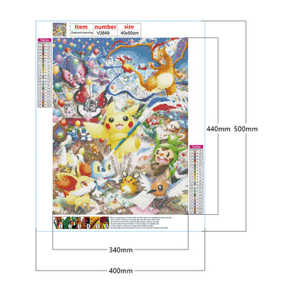 Evolution Pokemon Series - Full Round Drill Diamond Painting 40*50CM