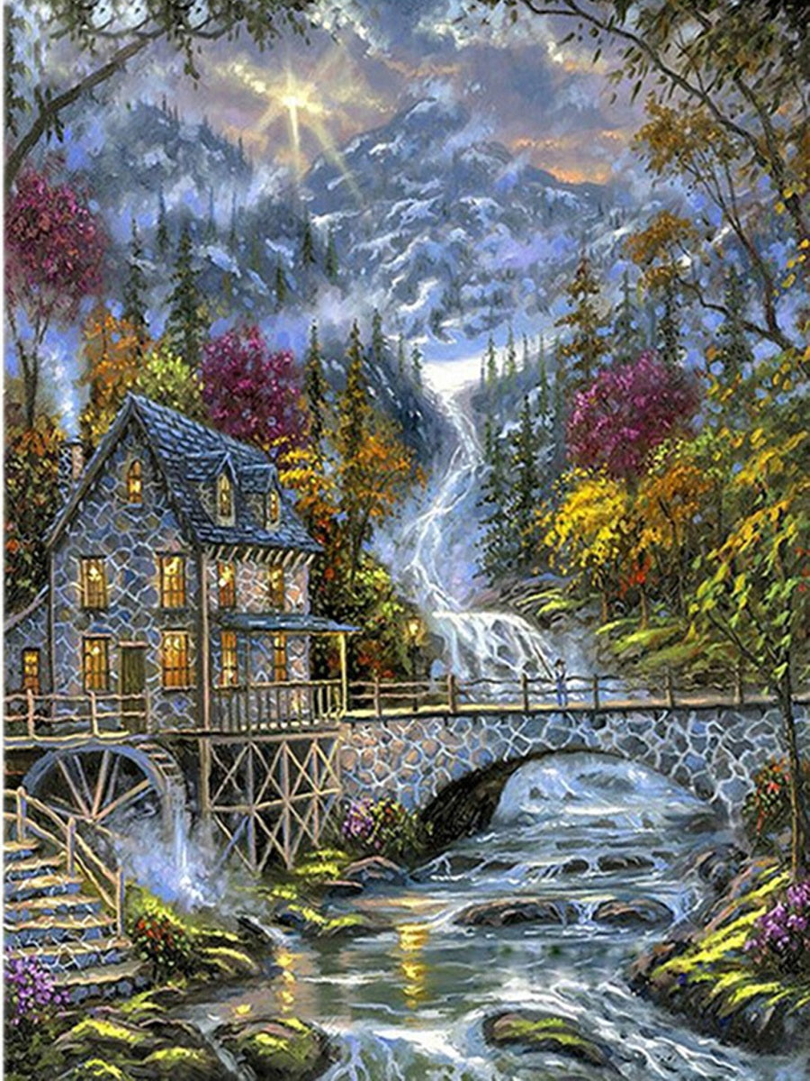 Country House - Full Round Drill Diamond Painting 40*50CM