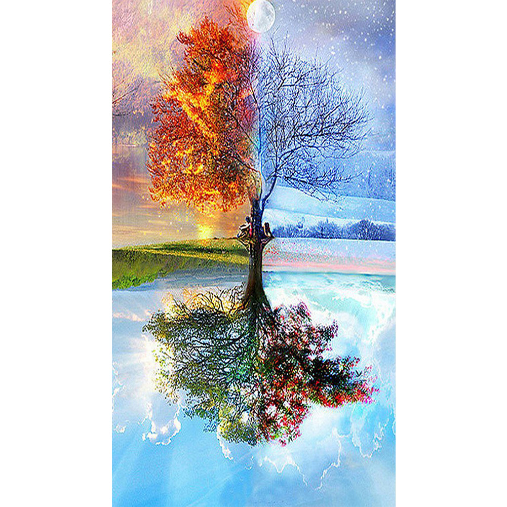 Spring Summer Autumn Winter Tree - Full Square Drill Diamond Painting 45*85CM