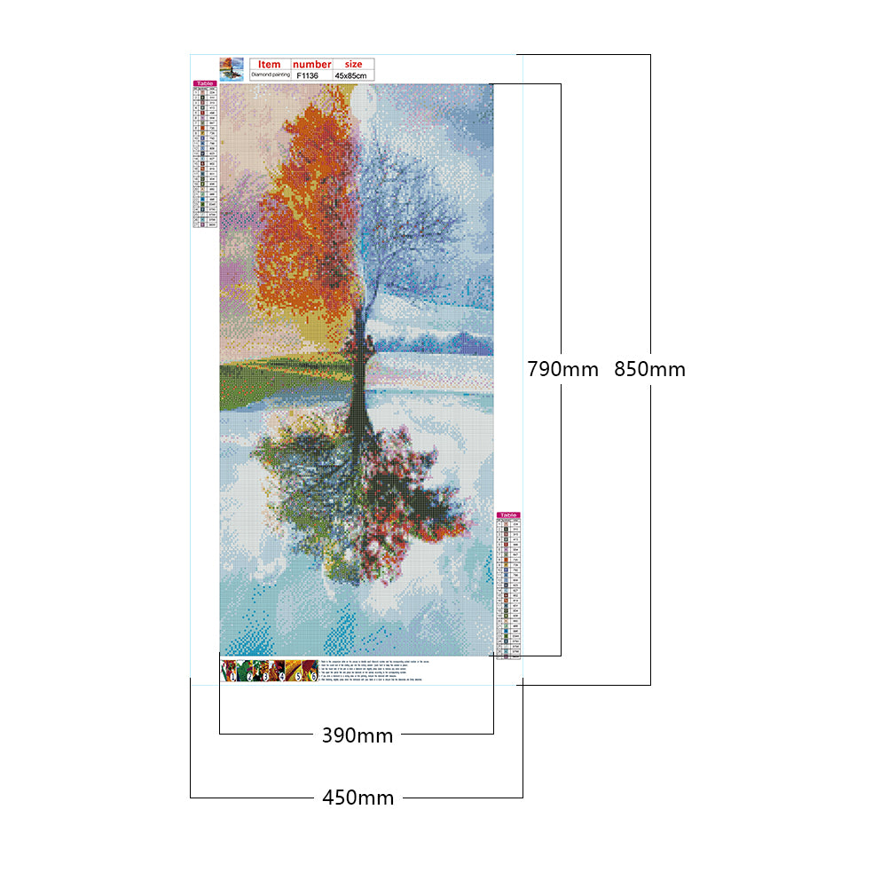 Spring Summer Autumn Winter Tree - Full Square Drill Diamond Painting 45*85CM