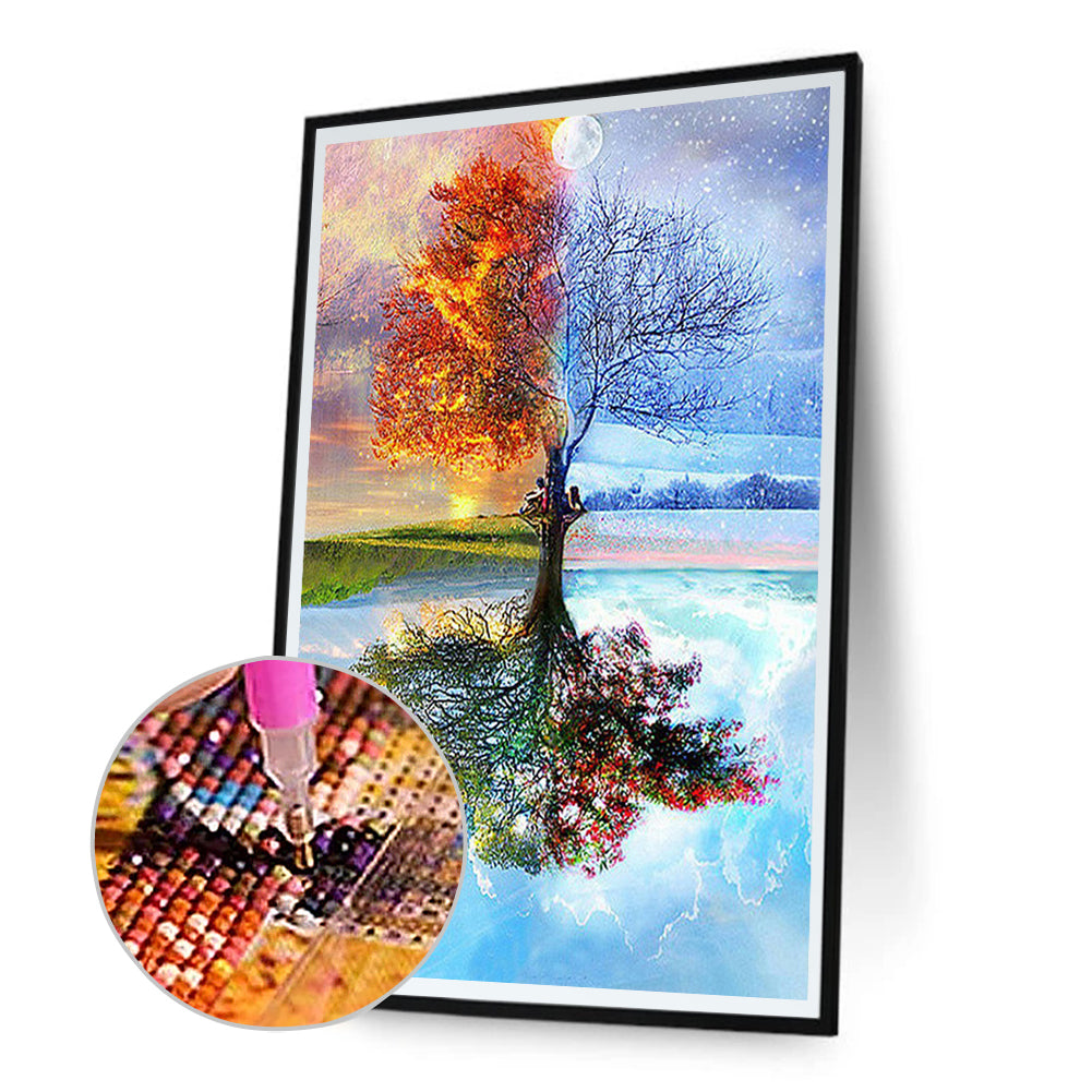 Spring Summer Autumn Winter Tree - Full Square Drill Diamond Painting 45*85CM