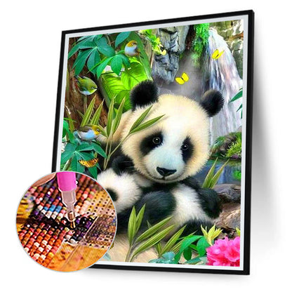 Panda Mother And Child - Full Round Drill Diamond Painting 30*40CM