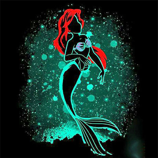 Mermaid Ariel Silhouette - Full Square Drill Diamond Painting 50*50CM