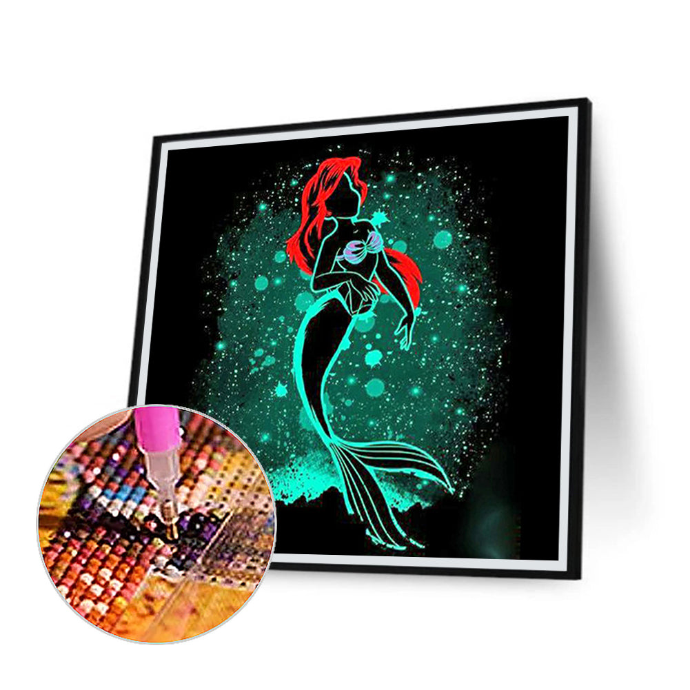 Mermaid Ariel Silhouette - Full Square Drill Diamond Painting 50*50CM