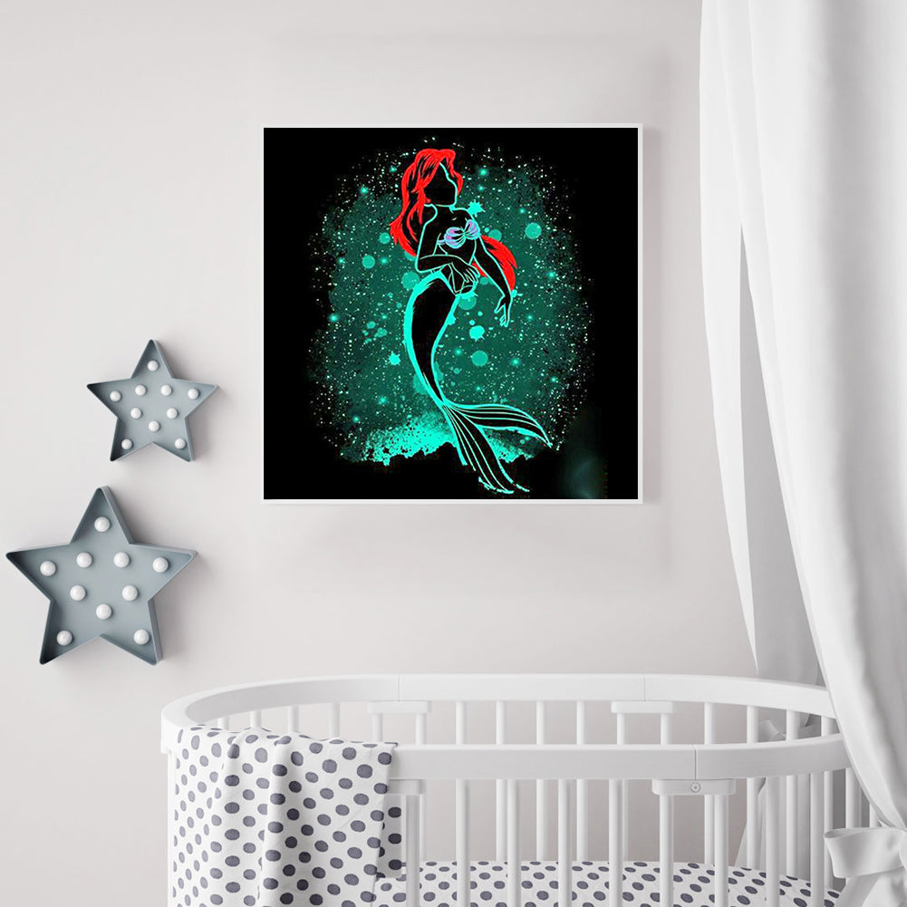 Mermaid Ariel Silhouette - Full Square Drill Diamond Painting 50*50CM