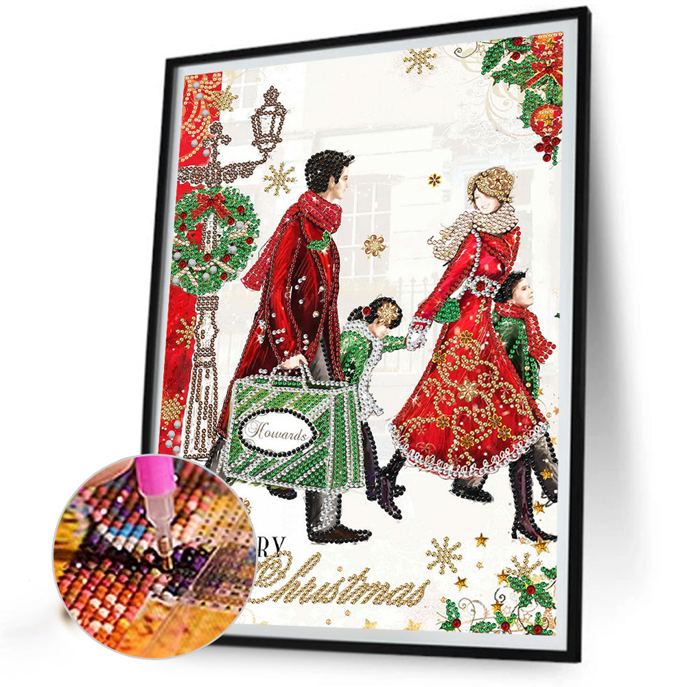 Christmas Family - Special Shaped Drill Diamond Painting 30*40CM