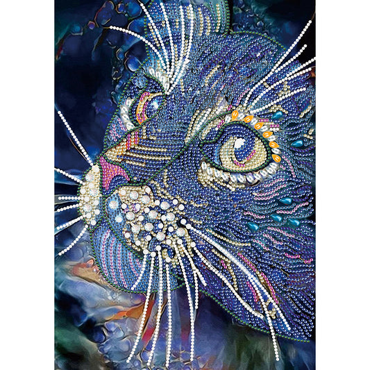 Stained Glass Cat - Special Shaped Drill Diamond Painting 30*40CM