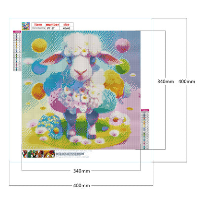 Rainbow Lamb - Full Square Drill Diamond Painting 40*40CM