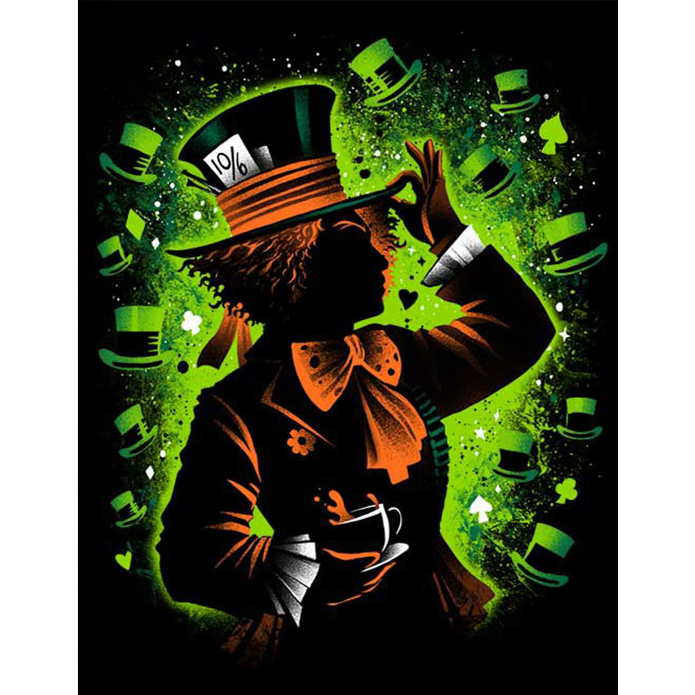 Alice In Wonderland Mad Hatter - Full Square Drill Diamond Painting 30*40CM