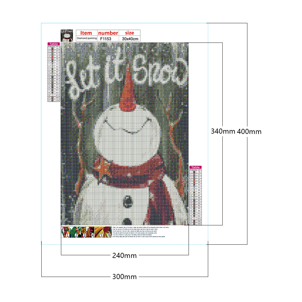 Winter Snowman - Full Square Drill Diamond Painting 30*40CM