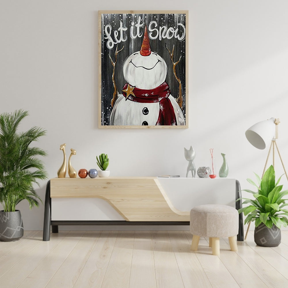 Winter Snowman - Full Square Drill Diamond Painting 30*40CM