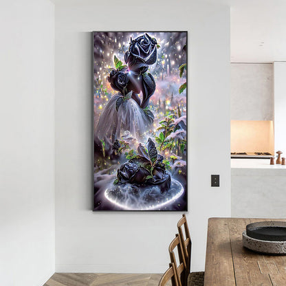 Black Rose - Full Round Drill Diamond Painting 40*70CM