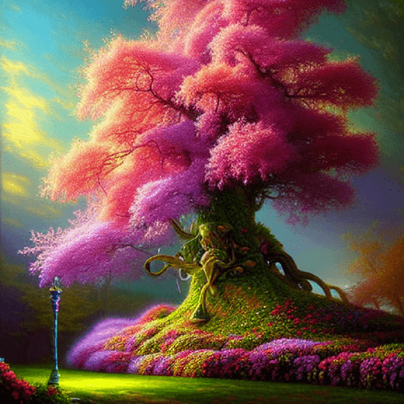 Pink Tree - Full Square Drill Diamond Painting 40*40CM