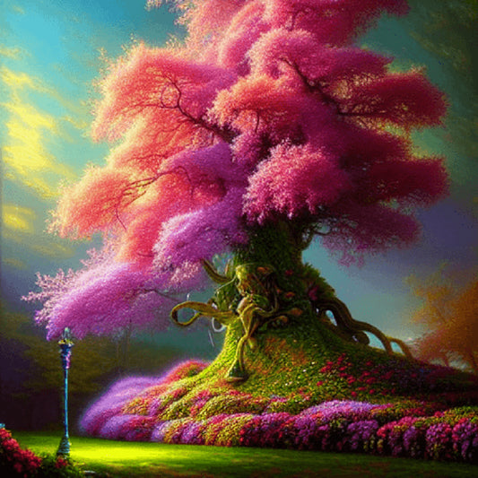 Pink Tree - Full Square Drill Diamond Painting 40*40CM