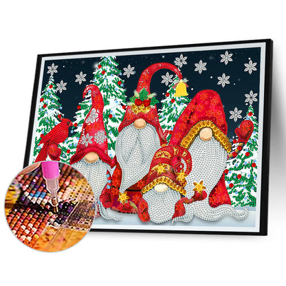 Snow Christmas Gnome - Special Shaped Drill Diamond Painting 40*30CM