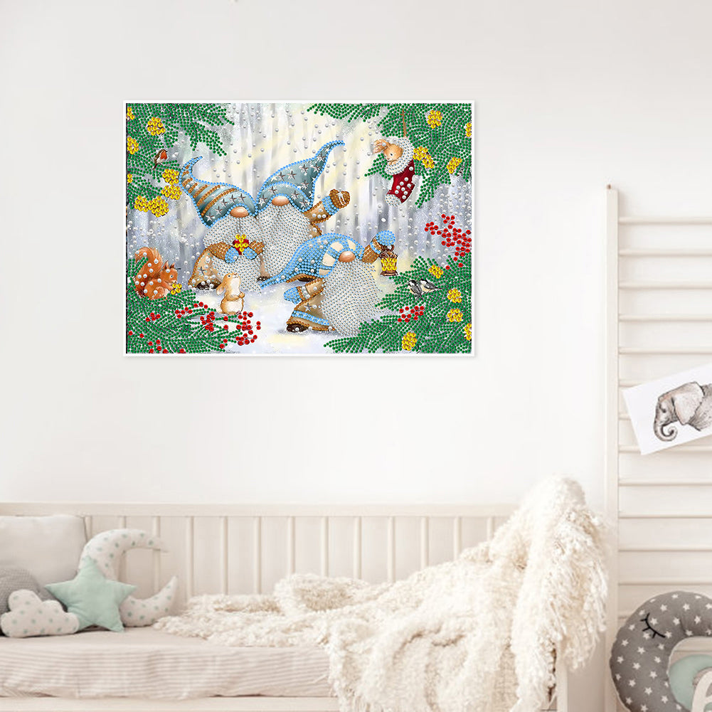 Goblins Playing In The Snow - Special Shaped Drill Diamond Painting 40*30CM