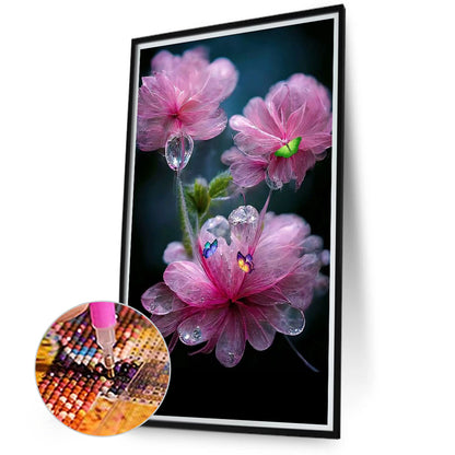 Water Drop Flower - Full Round Drill Diamond Painting 40*70CM