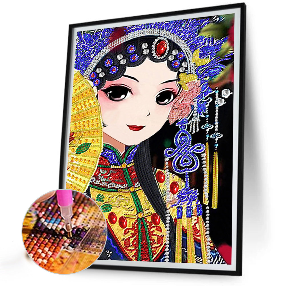 Opera Woman - Special Shaped Drill Diamond Painting 30*40CM