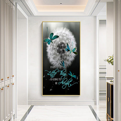 Calligraphy And Painting Dandelion - Full Round Drill Diamond Painting 40*60CM