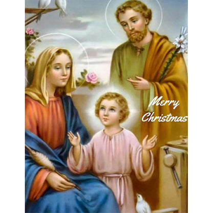 Jesus Mary And Joseph - Full Round Drill Diamond Painting 40*50CM