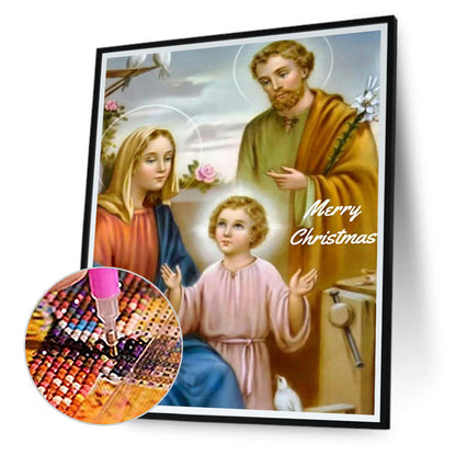 Jesus Mary And Joseph - Full Round Drill Diamond Painting 40*50CM