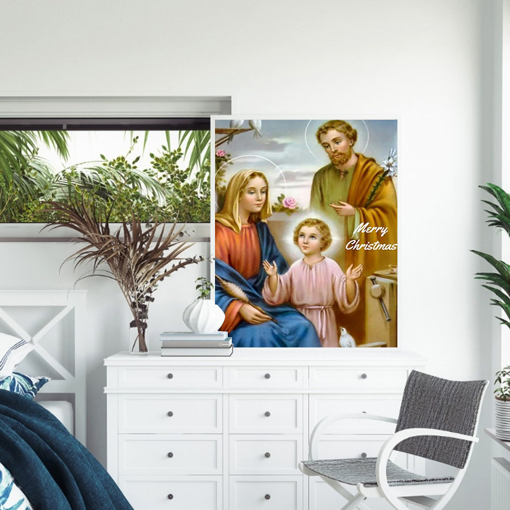 Jesus Mary And Joseph - Full Round Drill Diamond Painting 40*50CM