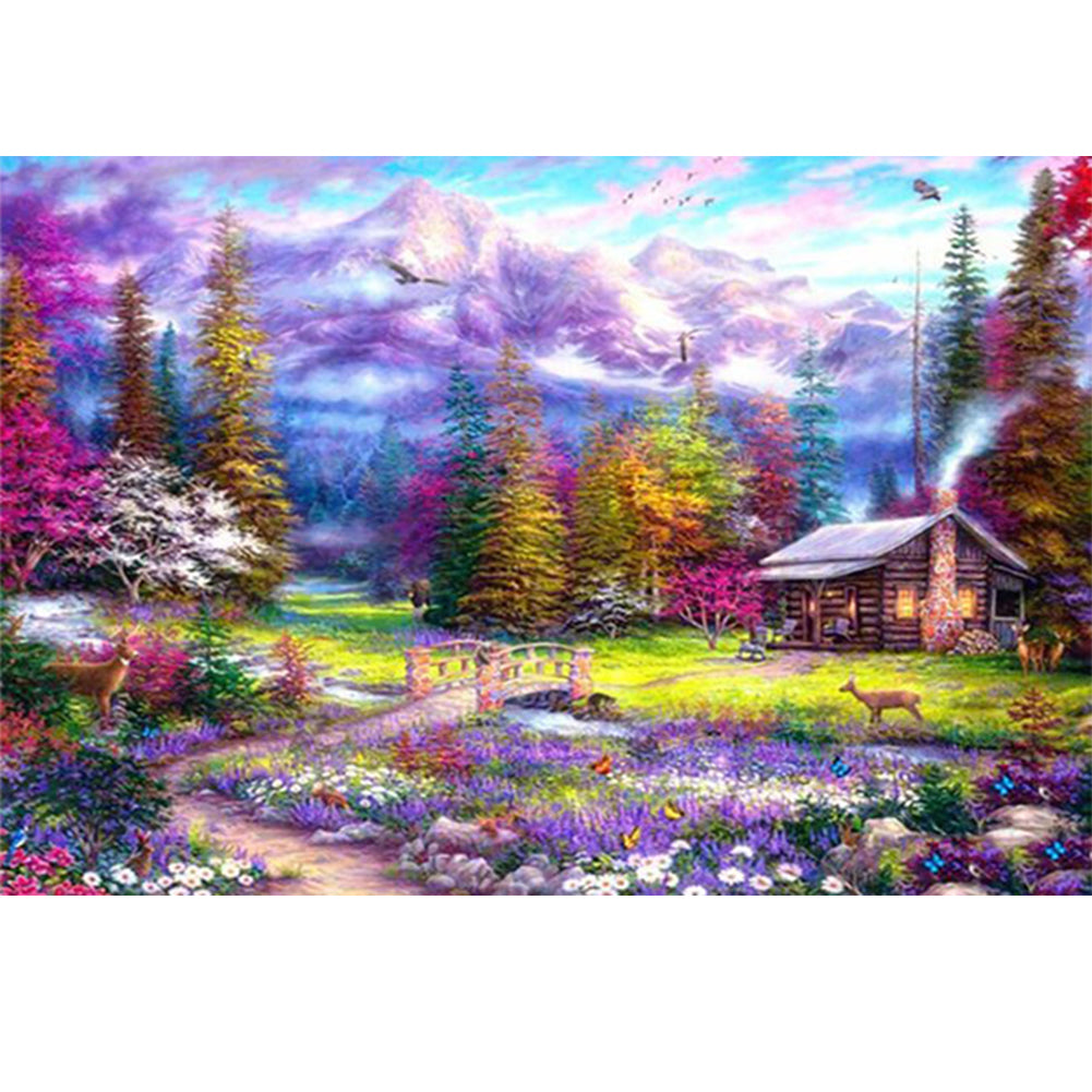 Violet Garden - Full Round Drill Diamond Painting 60*50CM