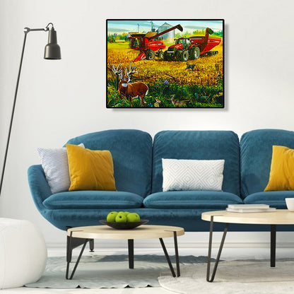 Tractor - Full Round Drill Diamond Painting 40*30CM