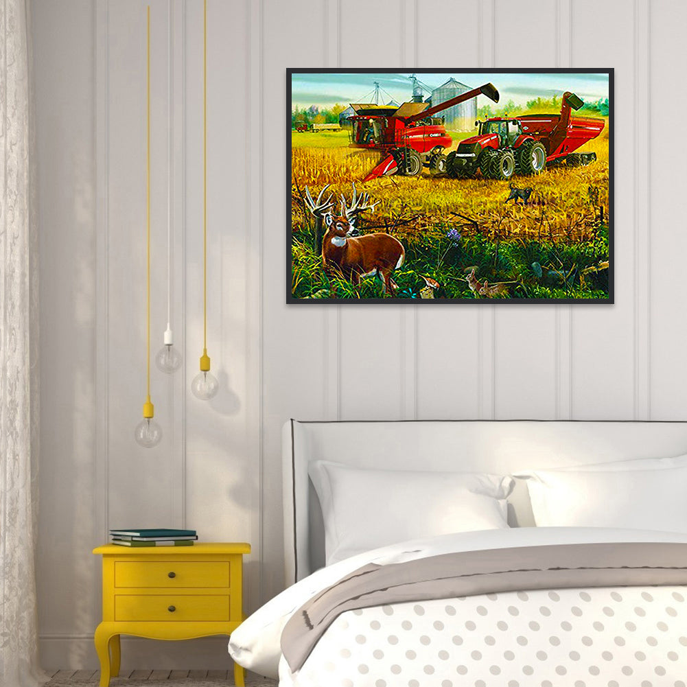 Tractor - Full Round Drill Diamond Painting 40*30CM