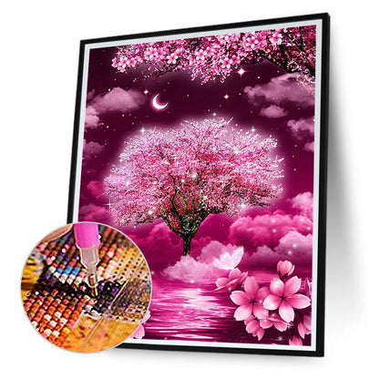 Purple Vibe Tree - Full Round Drill Diamond Painting 30*40CM