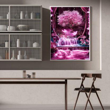 Purple Vibe Tree - Full Round Drill Diamond Painting 30*40CM