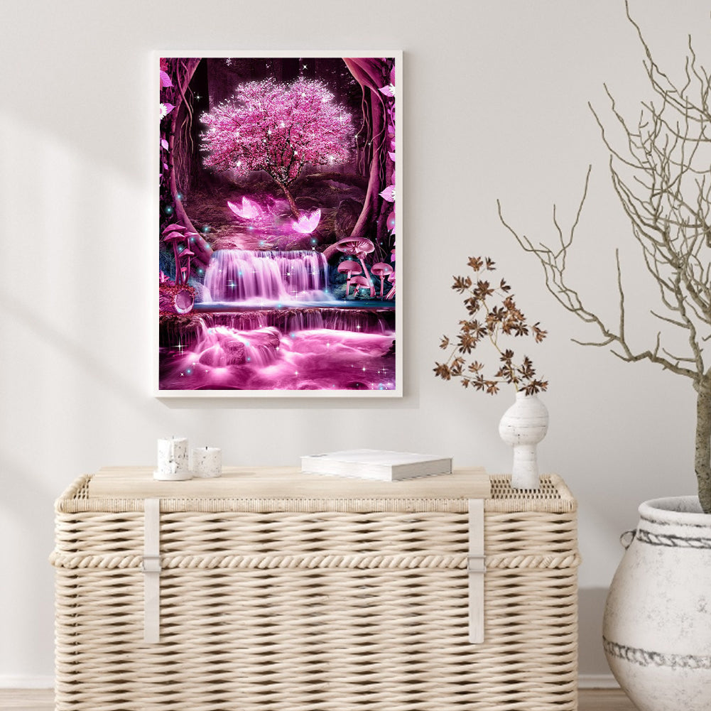 Purple Vibe Tree - Full Round Drill Diamond Painting 30*40CM