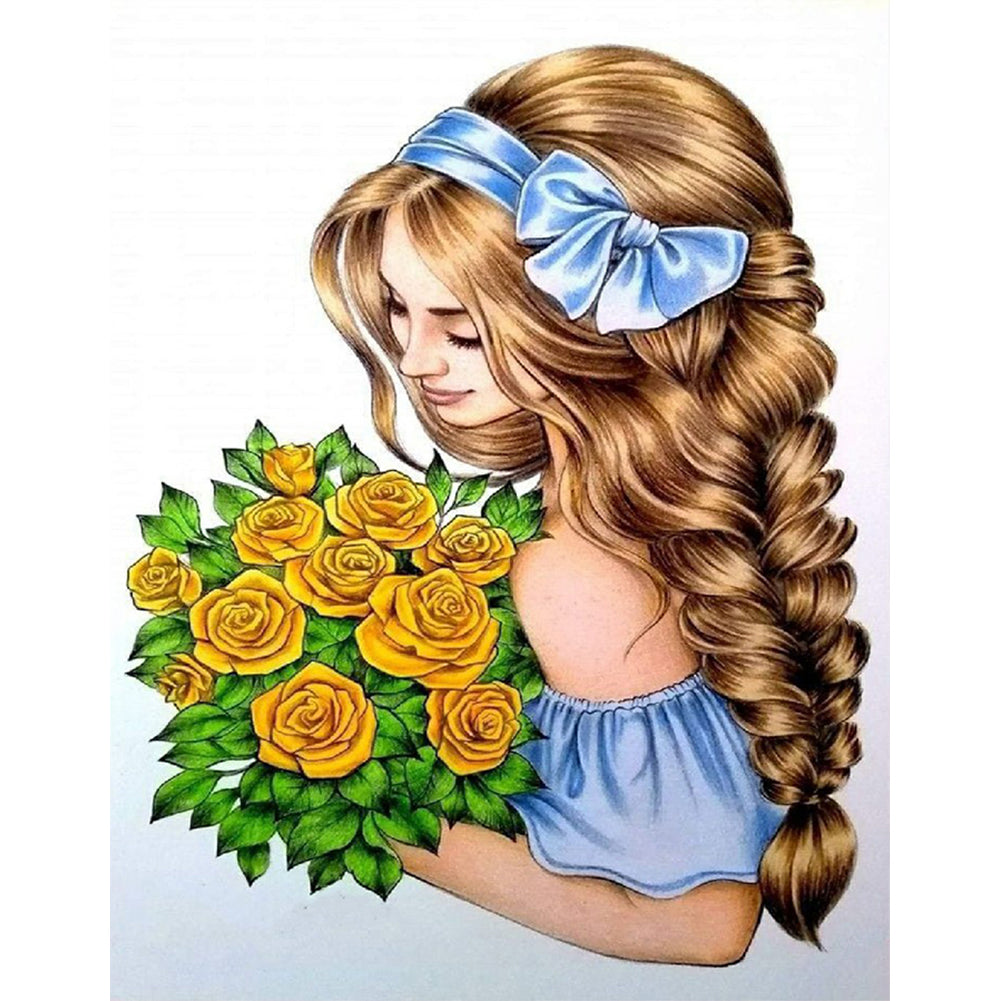 Back View Girl - Full Round Drill Diamond Painting 30*40CM