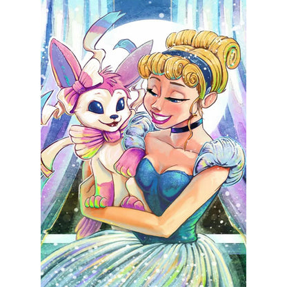 Pok¨¦mon And The Princess - Full Round Drill Diamond Painting 30*40CM