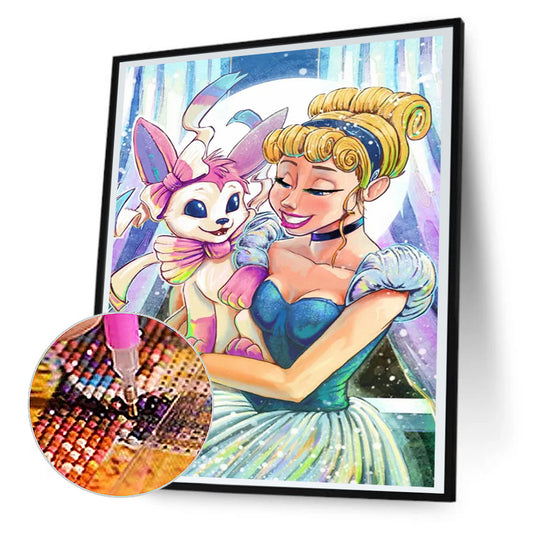 Pok¨¦mon And The Princess - Full Round Drill Diamond Painting 30*40CM