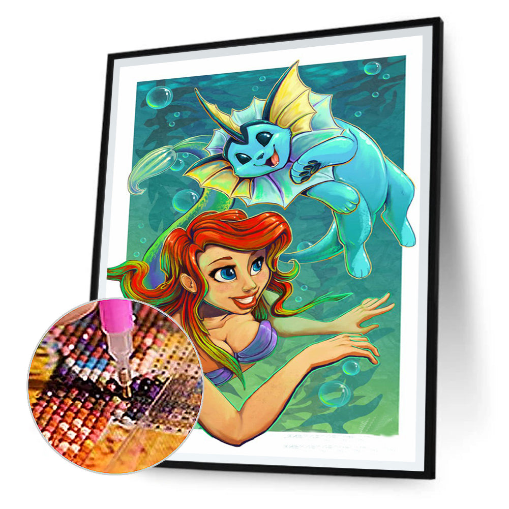 Pok¨¦mon And The Princess - Full Round Drill Diamond Painting 30*40CM