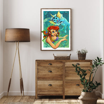 Pok¨¦mon And The Princess - Full Round Drill Diamond Painting 30*40CM