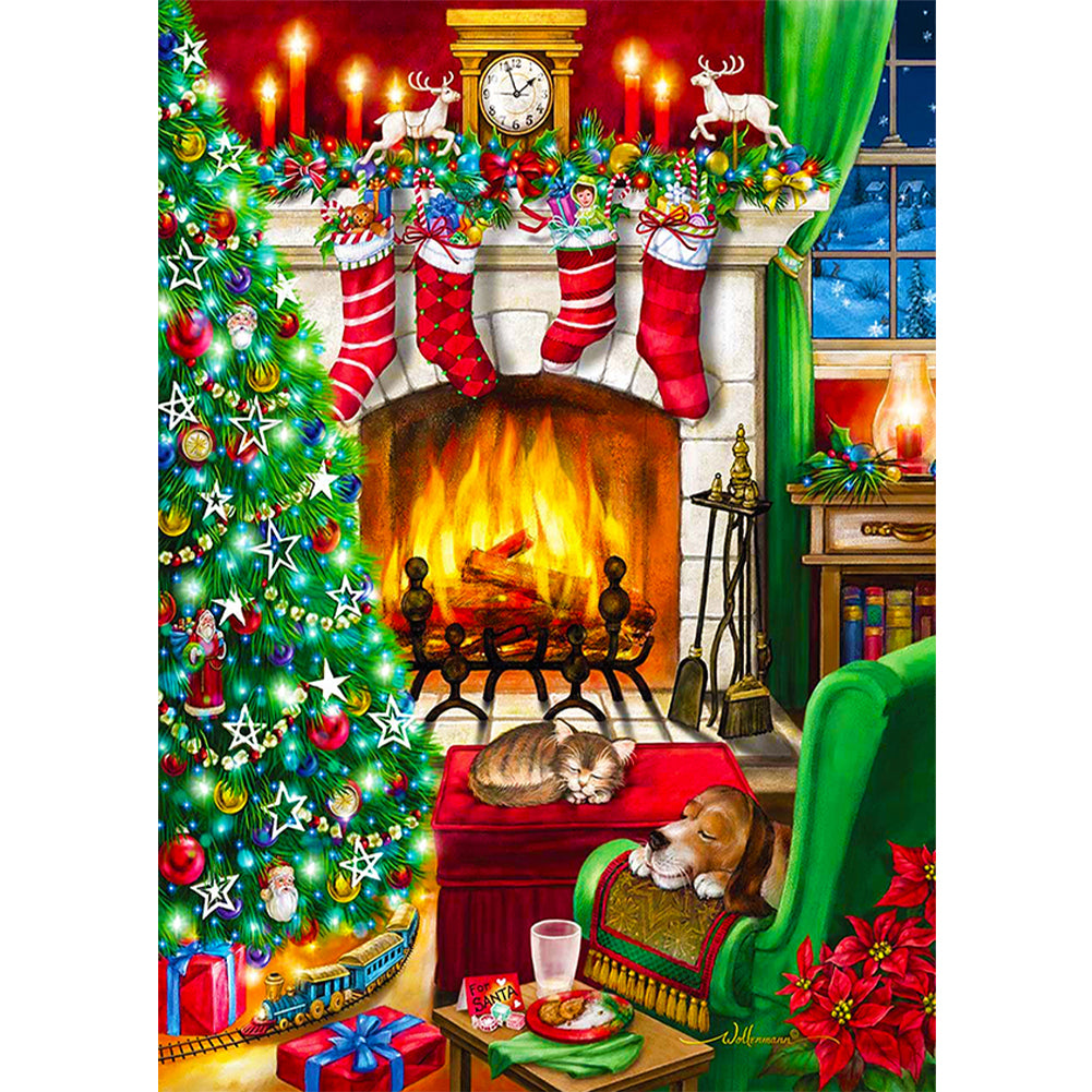 Christmas Atmosphere - Full Round Drill Diamond Painting 30*40CM