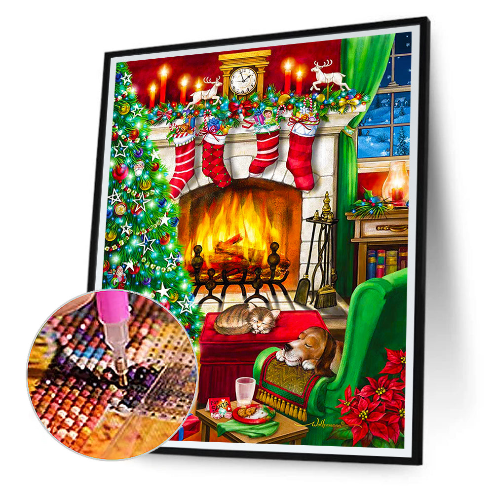 Christmas Atmosphere - Full Round Drill Diamond Painting 30*40CM