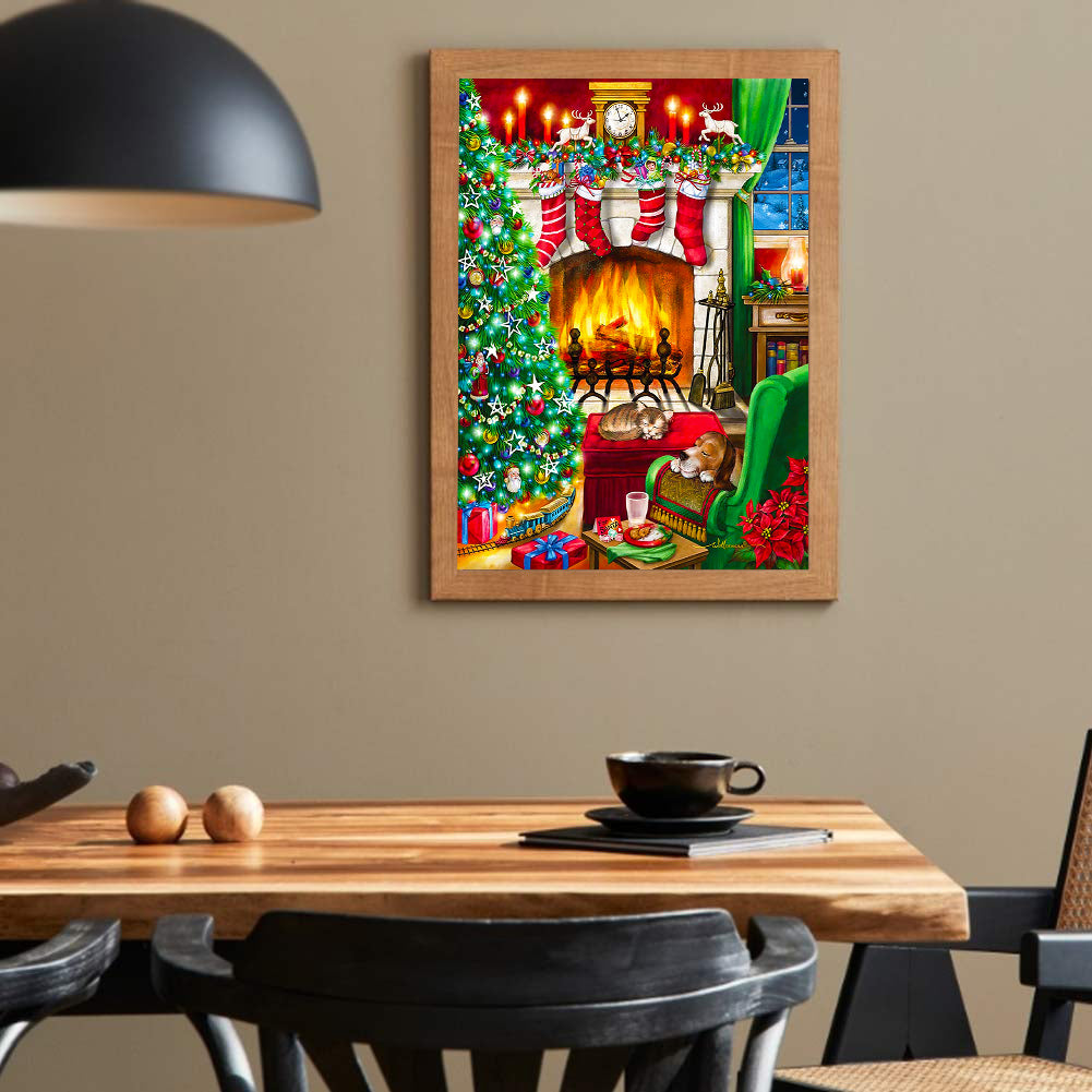 Christmas Atmosphere - Full Round Drill Diamond Painting 30*40CM