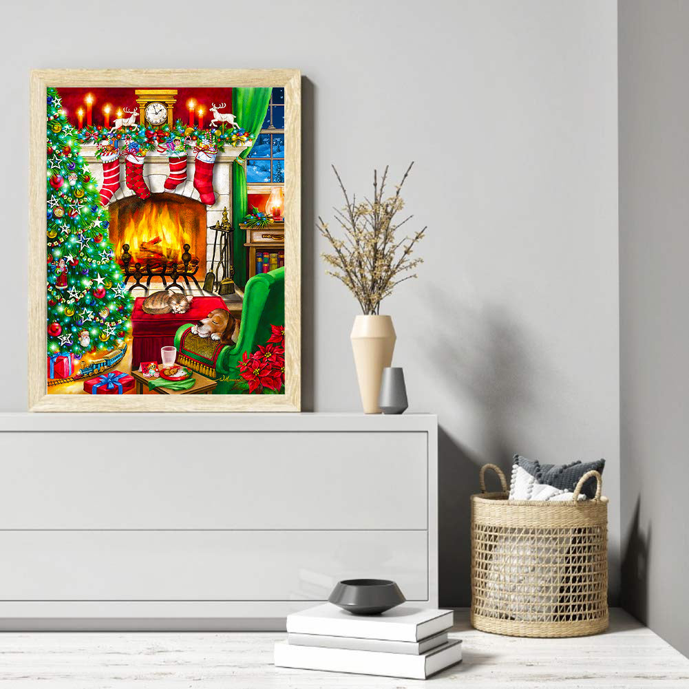 Christmas Atmosphere - Full Round Drill Diamond Painting 30*40CM