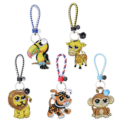 6pcs Car Keychain Art Craft DIY Handmade Double Sided Hanging Ornament for Gifts