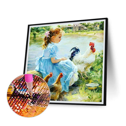 Farm Girl - Full Round Drill Diamond Painting 50*50CM