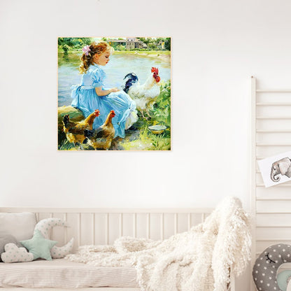 Farm Girl - Full Round Drill Diamond Painting 50*50CM