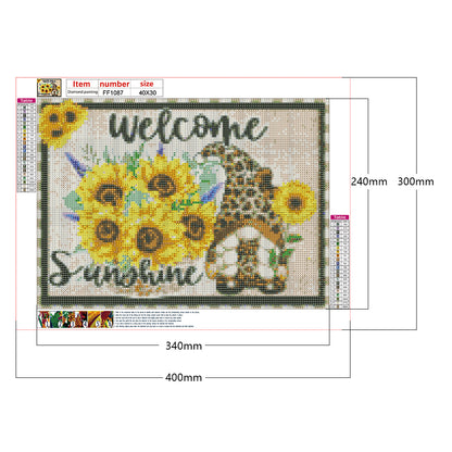 Sunflower Gnome - Full Square Drill Diamond Painting 40*30CM