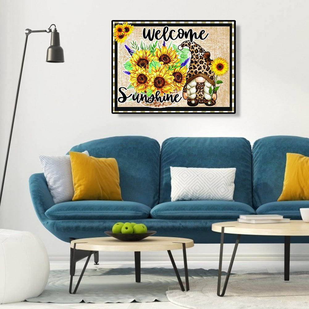 Sunflower Gnome - Full Square Drill Diamond Painting 40*30CM