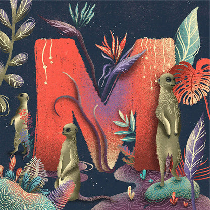 Ocean Letter M - Full Square Drill Diamond Painting 40*40CM