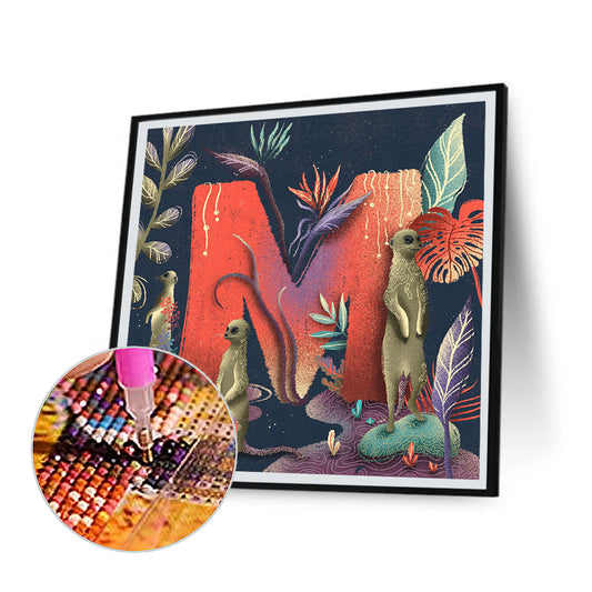 Ocean Letter M - Full Square Drill Diamond Painting 40*40CM